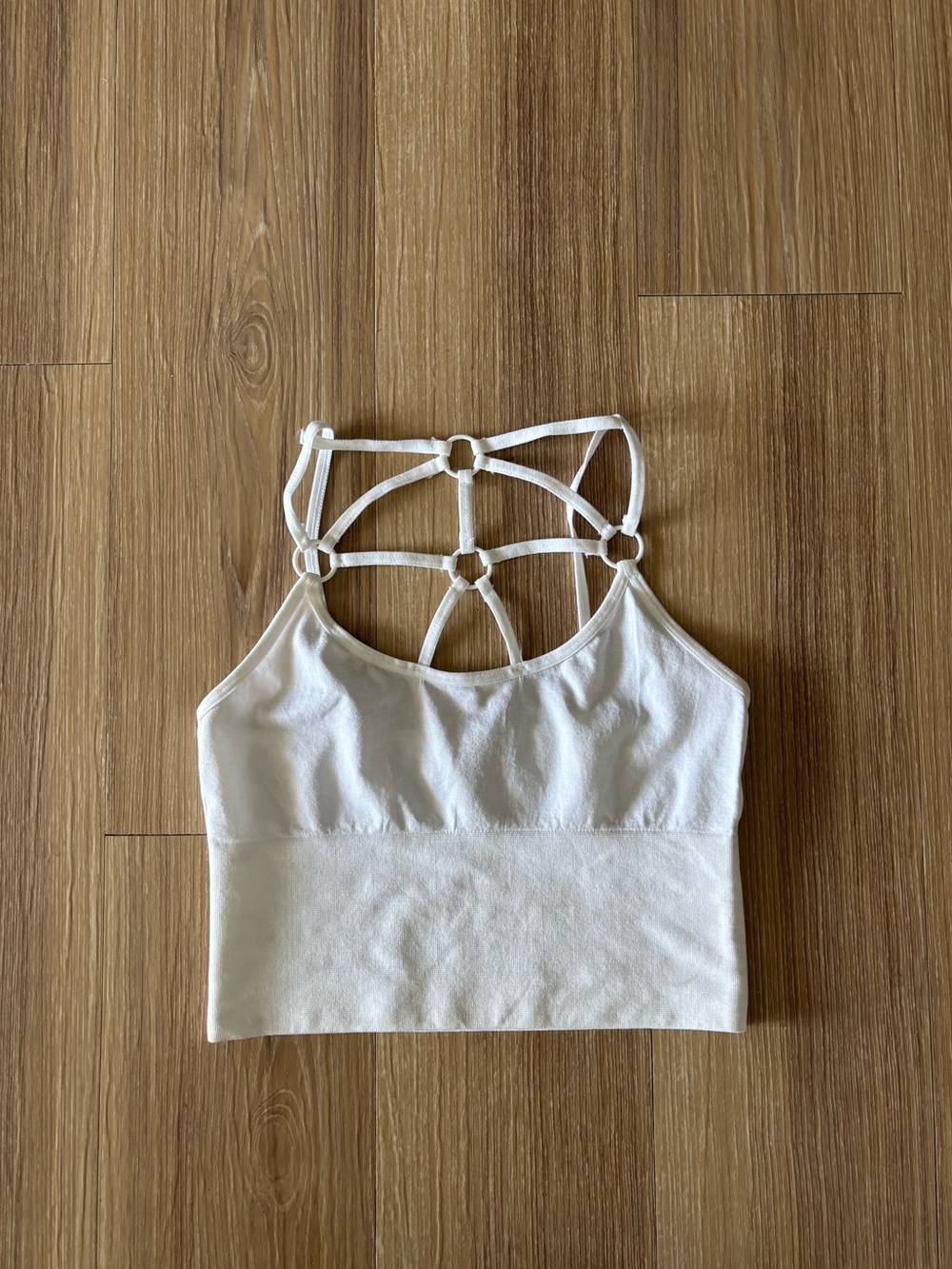 Vintage F&F Crop Top Tank White Strappy Back Women S Athletic Gym Workout 90s